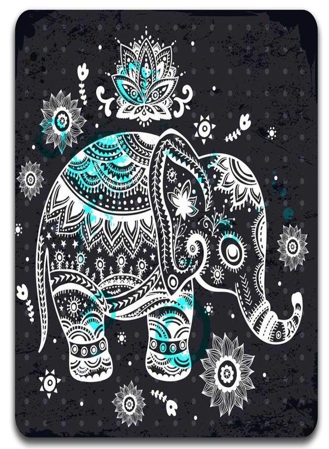 QJ CMJ Hand Drawn Elephant Square Coaster Set - Made of Recycled Rubber - Set of 4 - Image 4